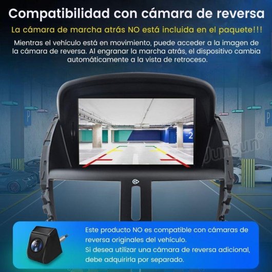 Autoradio JUNSUN para Peugeot 207 Android 15 2GB 64GB CarPlay GPS Bluetooth
