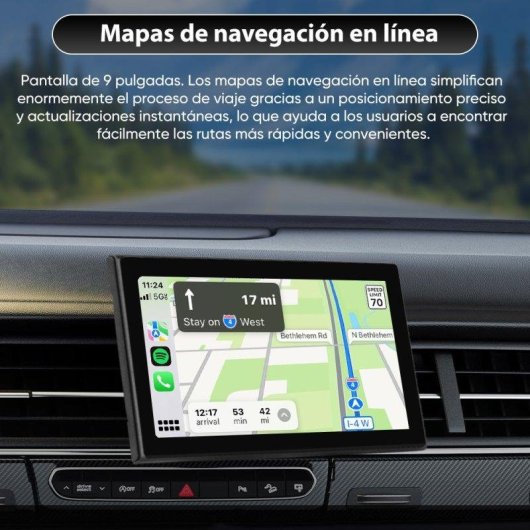 Autoradio 9 Zoll Universell Junsun CarPlay Android Auto Kabellos