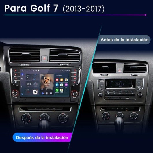 Autoradio JUNSUN 9" Android 15 con Carplay y GPS para VW Golf 7