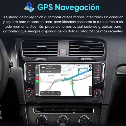 Autoradio JUNSUN 9" Android 15 con Carplay y GPS para VW Golf 7