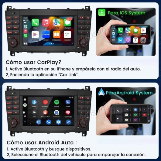 Autoradio Android 15 JUNSUN Carplay GPS Bluetooth Mercedes