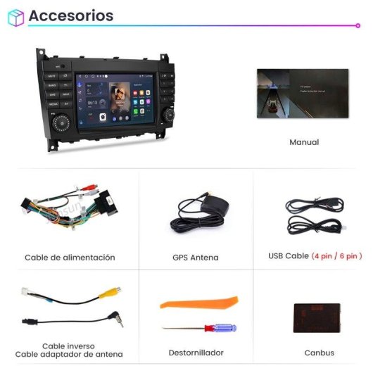 Autoradio Android 15 JUNSUN Carplay GPS Bluetooth Mercedes
