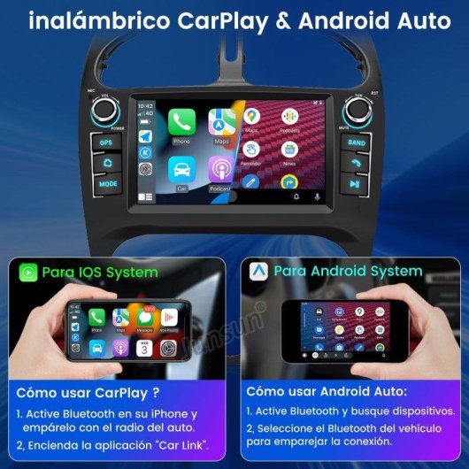 JUNSUN Autoradio 2+64GB Android 15 GPS CarPlay Bluetooth