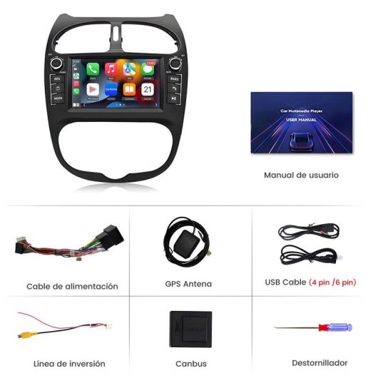 JUNSUN Autoradio 2+64GB Android 15 GPS CarPlay Bluetooth
