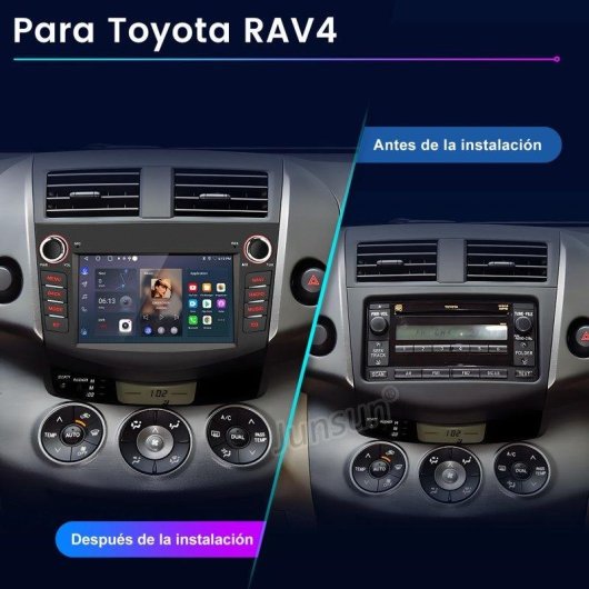 Autoradio JUNSUN 2+64GB Android 15 Carplay GPS Toyota Rav4 A3