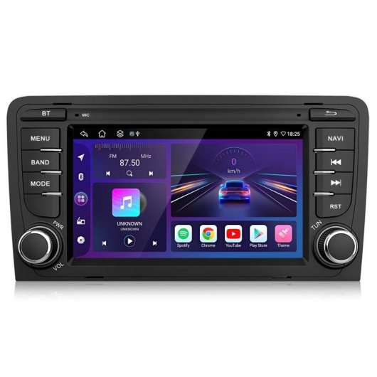 Autoradio JUNSUN 2+64gb Android 15 GPS CarPlay Wifi DAB USB Audi A3 8P