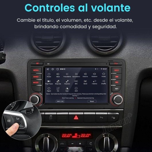 Autoradio JUNSUN 2+64gb Android 15 GPS CarPlay Wifi DAB USB Audi A3 8P