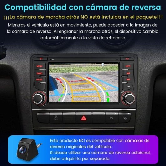 Autoradio JUNSUN 2+64gb Android 15 GPS CarPlay Wifi DAB USB Audi A3 8P