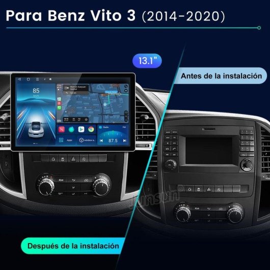 Autoradio JUNSUN 13,1 Zoll Android 15 CarPlay GPS Vito W447