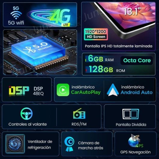 Autoradio JUNSUN 13,1 Zoll Android 15 CarPlay GPS Vito W447