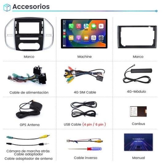 Autoradio JUNSUN 13,1 Zoll Android 15 CarPlay GPS Vito W447
