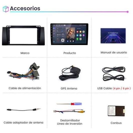 Autoradio JUNSUN Android 15 CarPlay GPS Navigation