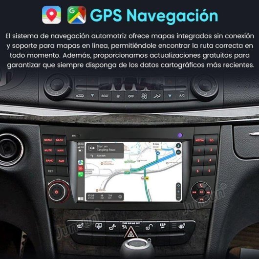 Autoradio Android 15 JUNSUN 7" con CarPlay y GPS para Mercedes Clase E y CLS
