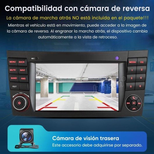 Autoradio Android 15 JUNSUN 7" con CarPlay y GPS para Mercedes Clase E y CLS