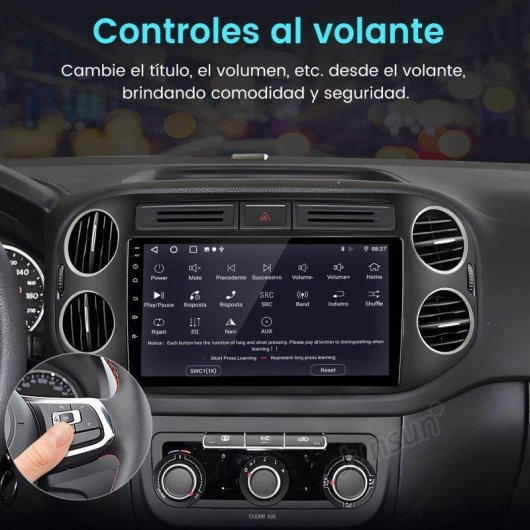 Autoradio JUNSUN VW Tiguan 2+64GB Android 15 CarPlay GPS BT Wifi