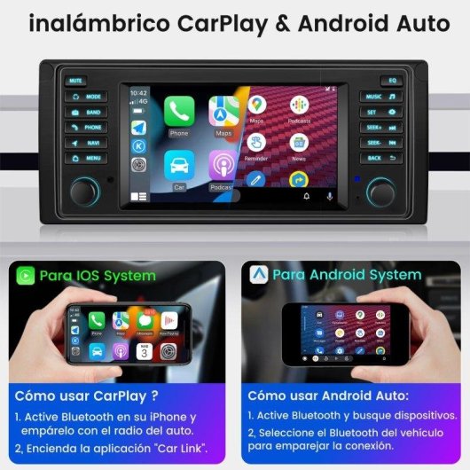 Autoradio Android JUNSUN para BMW Serie E con CarPlay y GPS 7"