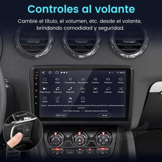 Autoradio JUNSUN 2+64Go Android 15 Carplay GPS BT Wifi Audi TT