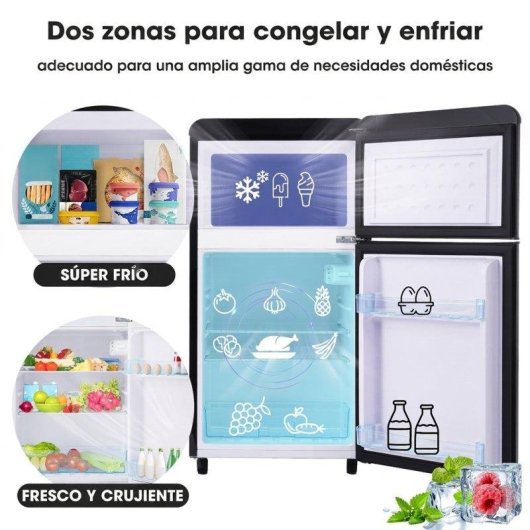 Frigorífico Mini Rolipo Dos Puertas ES314740SAA Defrost 91cm 72L E Negro
