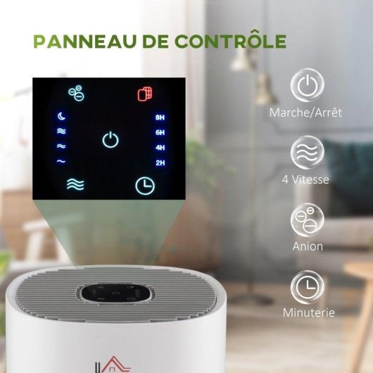 Luftreiniger Rolipo 50 W HEPA Negative Ionen 24 m2 4 Stufen