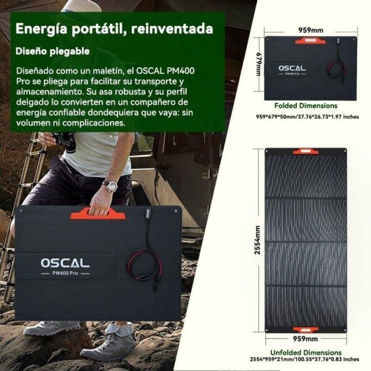 Solarpanel OSCAL PM400 Pro 400W Faltbar Tragbar IP67 Schutz