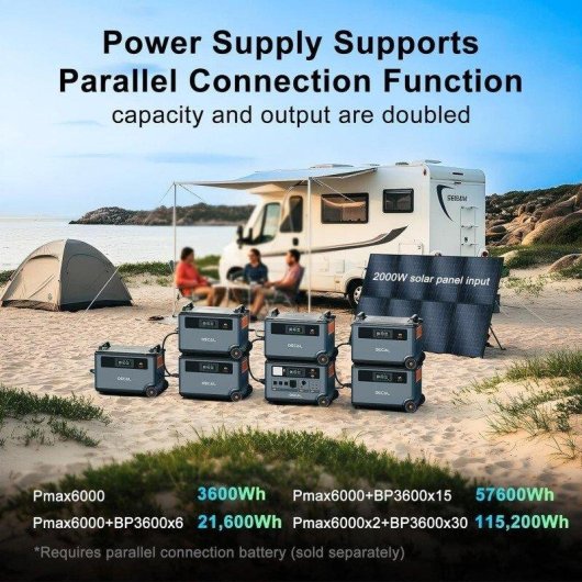 Energie-Station OSCAL BP3600 3600Wh LiFePO4 Batterie Kompatibel PowerMax 6000