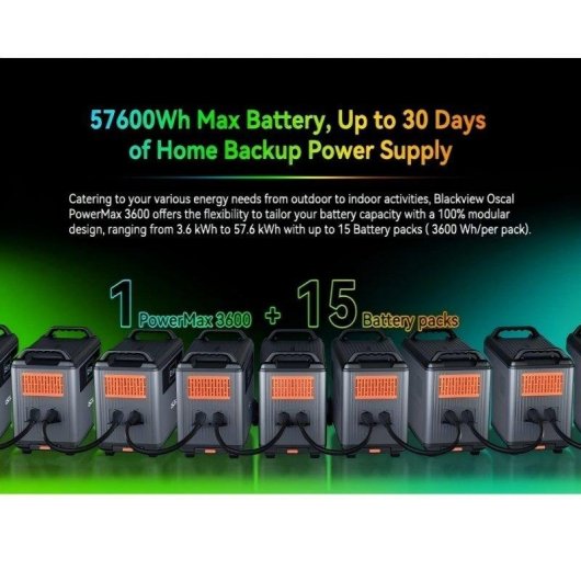 Energie-Station OSCAL BP3600 3600Wh LiFePO4 Batterie Kompatibel PowerMax 6000