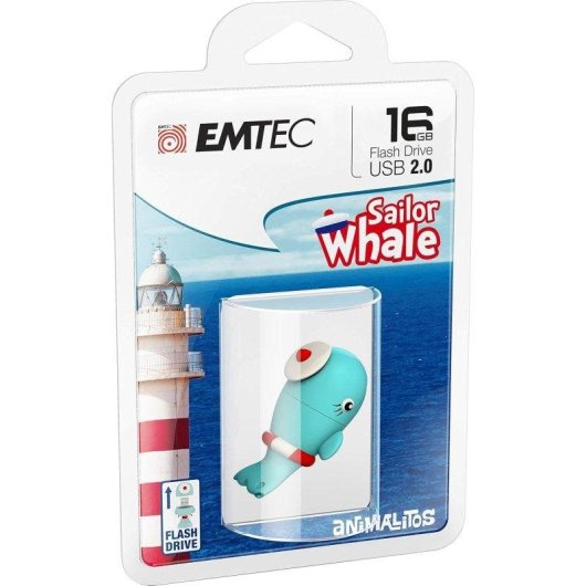 USB-Stick Emtec M337 Whale 16GB USB 2.0 3D-Design Blau