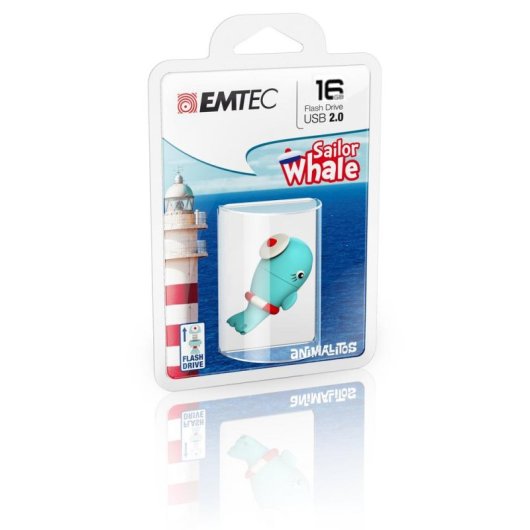 USB-Stick Emtec M337 Whale 16GB USB 2.0 3D-Design Blau