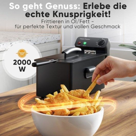 Friteuse ProfiCook PC-FR 1325 3L 2000W met Koude Zone en Thermostaat