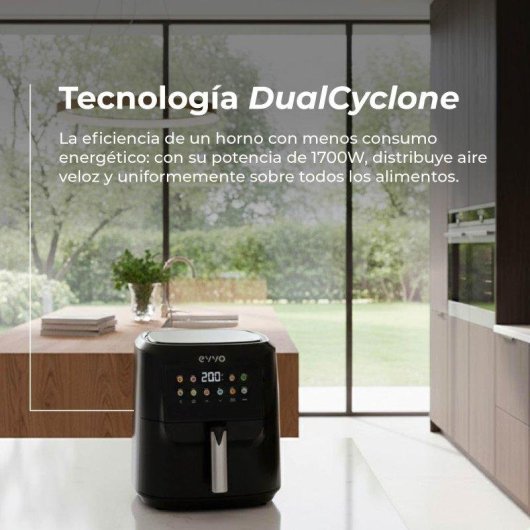 Freidora de Aire Evvo Tasty Fryer Advance 6L 1700W Doble Resistencia Panel Táctil