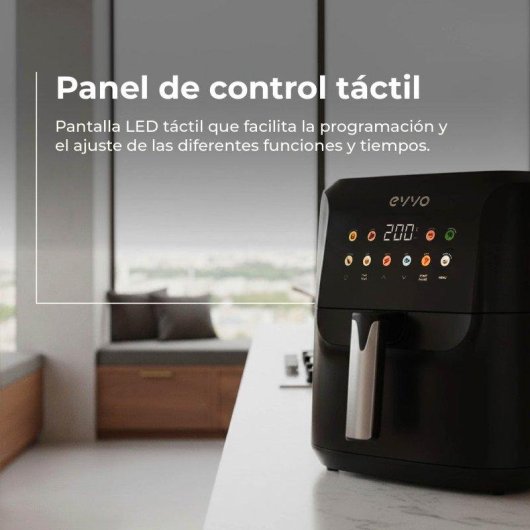 Freidora de Aire Evvo Tasty Fryer Advance 6L 1700W Doble Resistencia Panel Táctil