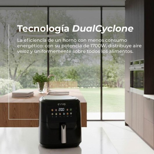 Freidora de Aire Evvo Tasty Fryer Advance 6L 1700W Doble Resistencia Panel Táctil