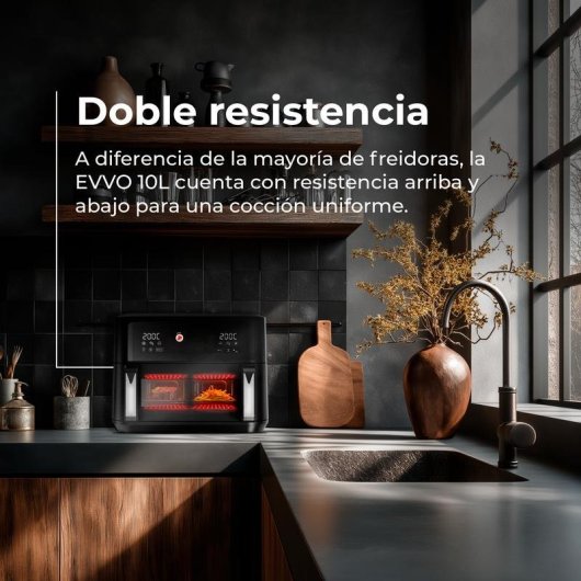 Freidora de Aire Evvo Tasty Fryer Advance Duo 10L 2900W Doble Resistencia