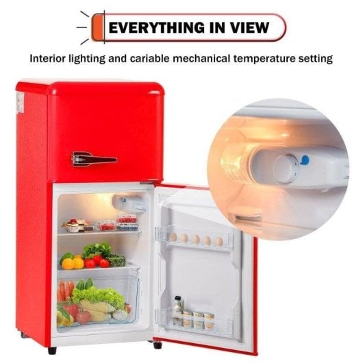 Frigorifero Mini Due Porte Rolipo ES310549RAA Defrost 88,8cm 60L E Rosso