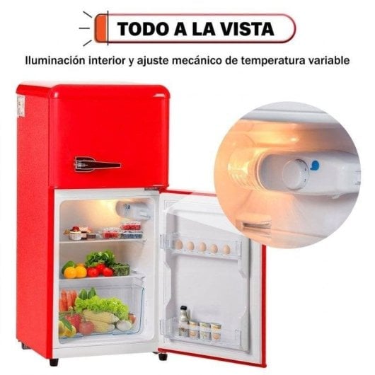 Frigorifero Mini Due Porte Rolipo ES310549RAA Defrost 88,8cm 60L E Rosso