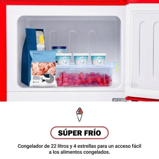 Frigorifero Mini Due Porte Rolipo ES310549RAA Defrost 88,8cm 60L E Rosso