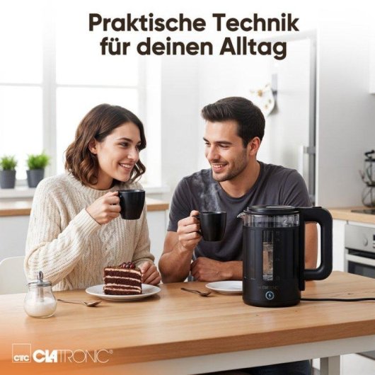 Wasserkessel elektrisch Clatronic WK 3837 G Glas 1,7 l