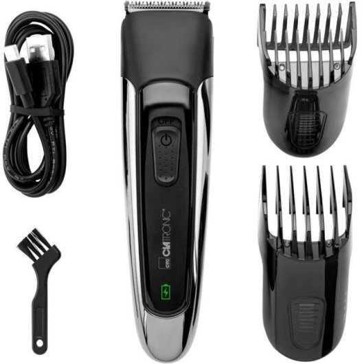Máquina de Cortar Cabelo Clatronic HSM/R 3827 Sem Fios 16 Comprimentos 100min 2 Pentes