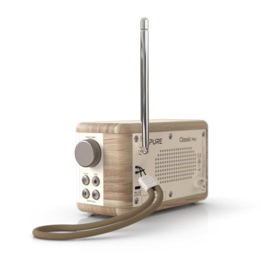 Radio Pure Classic Mini Bianco Cotone/Quercia
