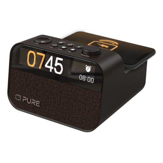 Reveil Moment Charge Noir Cafe Audio 10W Lade Funk Unf Helzen