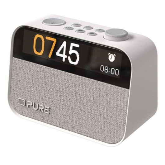 Despertador Pure Moment Weiss Baumwolle Bluetooth 5.3 DAB+/FM