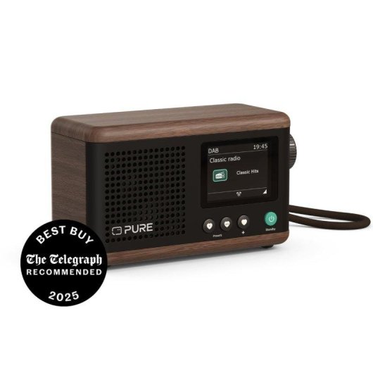 Kompakte Pure Classic Mini Radio Schwarz Kaffee Walnuss