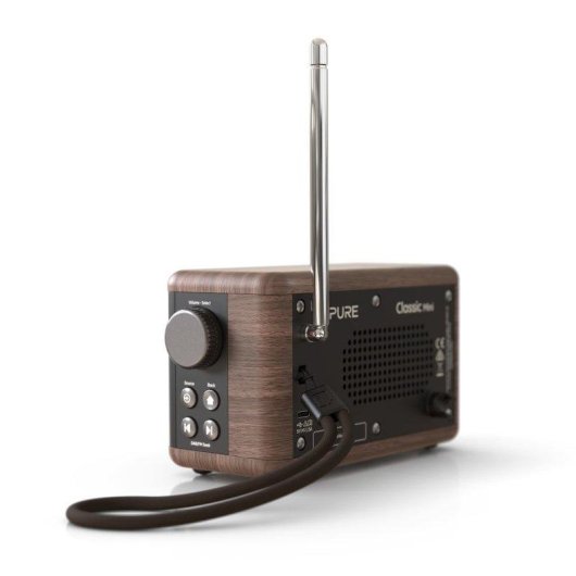 Kompakte Pure Classic Mini Radio Schwarz Kaffee Walnuss