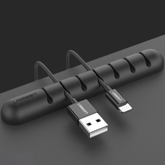 Organizador de cables Ugreen LP114 silicona negro autoadhesivo