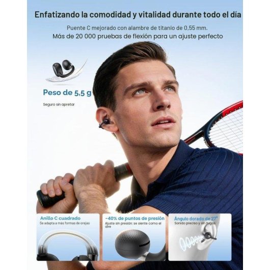 Auricolari Fargo aperti Bluetooth 6.0 con 4 microfoni IA, IP55, alta risoluzione