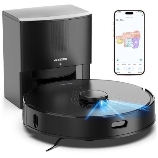 Aspirateur Robot et Laveur Airrobo Q20+ avec vidage automatique Navigation LiDAR 8000 Pa