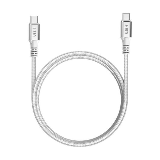 USB-C Kabel DCU Tecnologic USB4 Gen 2x2 240W 40Gbps 1,5m Weiß