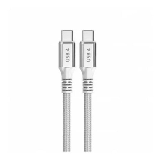 USB-C Kabel DCU Tecnologic USB4 Gen 2x2 240W 40Gbps 1,5m Weiß