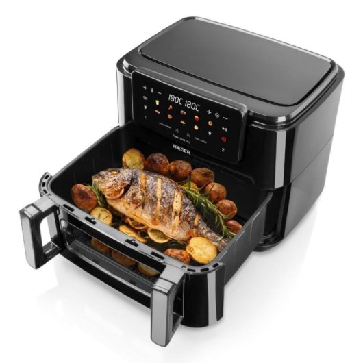 Airfryer Haeger AF-D10.010B Double Compartiment 10L 2600W Minuteur