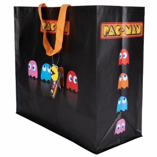 Bolsa de Compras Konix Pac-Man Negra PET Reciclado